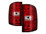 OEM Style Tail Lights; Chrome Housing; Red Lens (07-13 Silverado 1500)