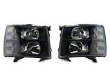Factory Style Headlights with Clear Lens; Black Housing; Clear Lens (07-14 Silverado 3500 HD)