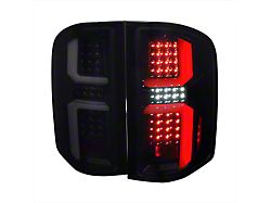 LED Tail Lights; Gloss Black Housing; Dark Smoked Lens (07-13 Silverado 1500)