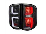 LED Tail Lights; Matte Black Housing; Clear Lens (07-14 Silverado 2500 HD)