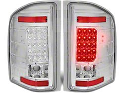 LED Tail Lights; Chrome Housing; Clear Lens (07-13 Silverado 1500)