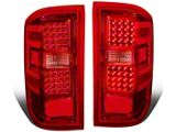 LED Tail Lights; Chrome Housing; Red Lens (15-19 Silverado 3500 HD w/ Factory Halogen Tail Lights)