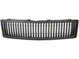 Badgeless Vertical Bar Style Upper Replacement Grille; Matte Black (07-14 Silverado 2500 HD)
