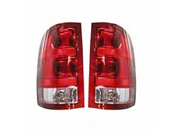 Tail Lights; Chrome Housing; Red Lens (07-13 Silverado 1500)