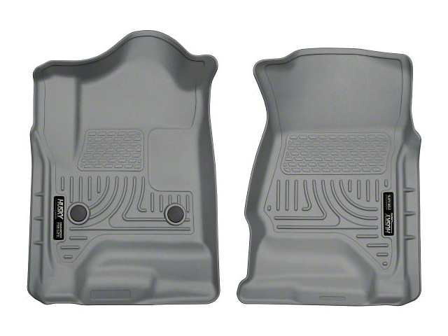 Husky Liners WeatherBeater Front Floor Liners; Gray (15-19 Sierra 2500 HD Double Cab, Crew Cab)