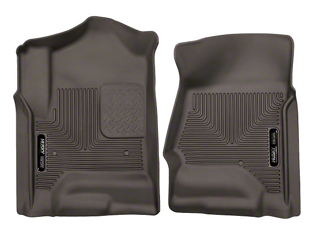 Husky X-Act Contour Front Floor Liners; Cocoa (15-19 Sierra 2500 HD Double Cab, Crew Cab)
