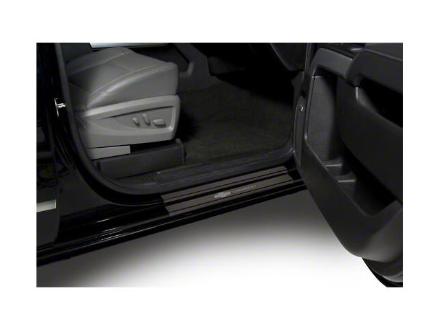 Putco Black Platinum Door Sills with Chevrolet Logo (15-19 Silverado 2500 HD Crew Cab)