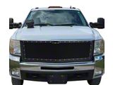 Stainless Steel Wire Upper Replacement Grille; Black (07-10 Silverado 3500 HD)