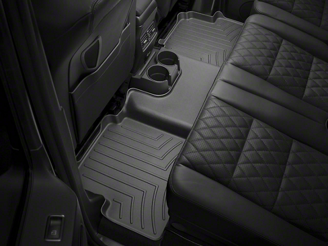Weathertech DigitalFit Rear Floor Liner; Black (20-22 Sierra 2500 HD Double Cab w/ Front Bench Seat & Rear Underseat Storage)