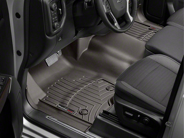 Weathertech DigitalFit Front Over the Hump Floor Liner; Cocoa (20-22 Sierra 2500 HD Double Cab, Crew Cab)