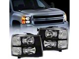 OE Style Headlights with Clear Corners; Black Housing; Clear Lens (07-14 Silverado 2500 HD)