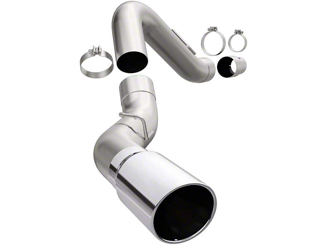 Magnaflow 4-Inch Aluminized PRO DPF Series Single Exhaust System with Polished Tip; Side Exit (2014 6.6L Sierra 2500 HD)