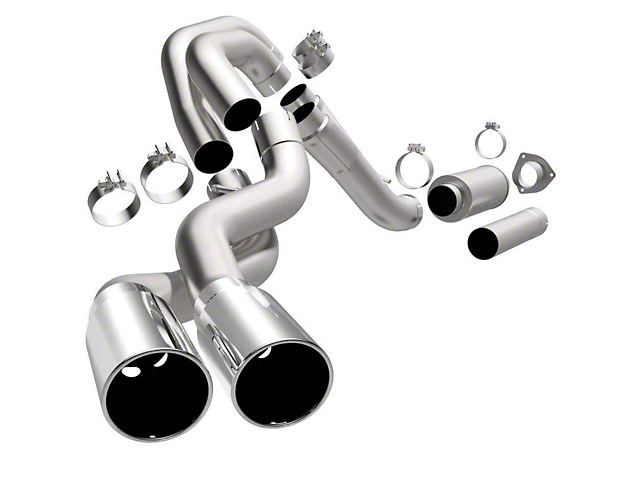 Magnaflow 4-Inch XL DPF Series Dual Exhaust System with Polished Tips; Same Side Exit (07-10 6.6L Sierra 2500 HD)
