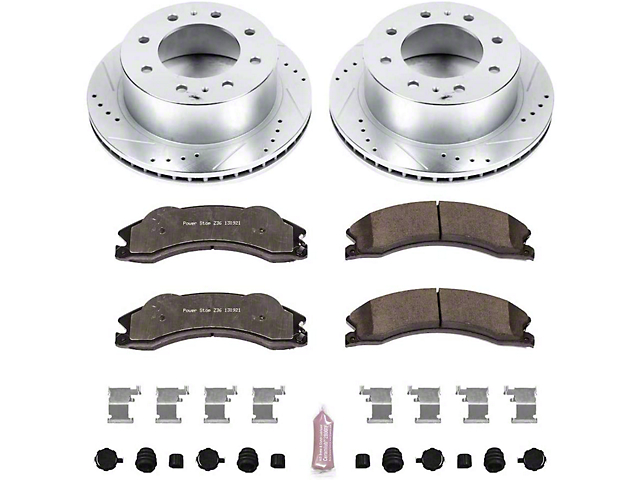 PowerStop Z36 Extreme Truck and Tow 8-Lug Brake Rotor and Pad Kit; Rear (11-14 Sierra 2500 HD)