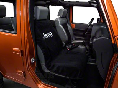 Seat Cover with Jeep Letters; Black (Universal; Some Adaptation May Be Required)