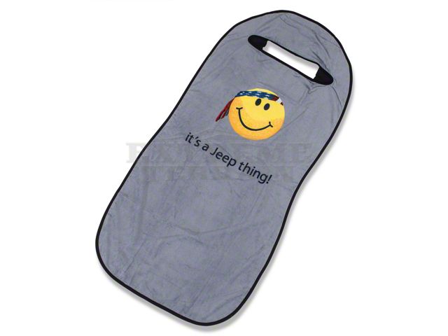 Seat Cover with Jeep Smiley Face; Gray (Universal; Some Adaptation May Be Required)