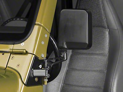 Jeep Wrangler Mirror Relocation Brackets; Black (97-02 Jeep Wrangler TJ)