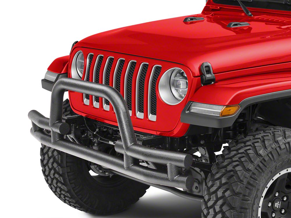 Barricade Tubular Front Bumper with Winch Cutout; Textured Black (18-23 Jeep  Wrangler JL) – Barricade Offroad
