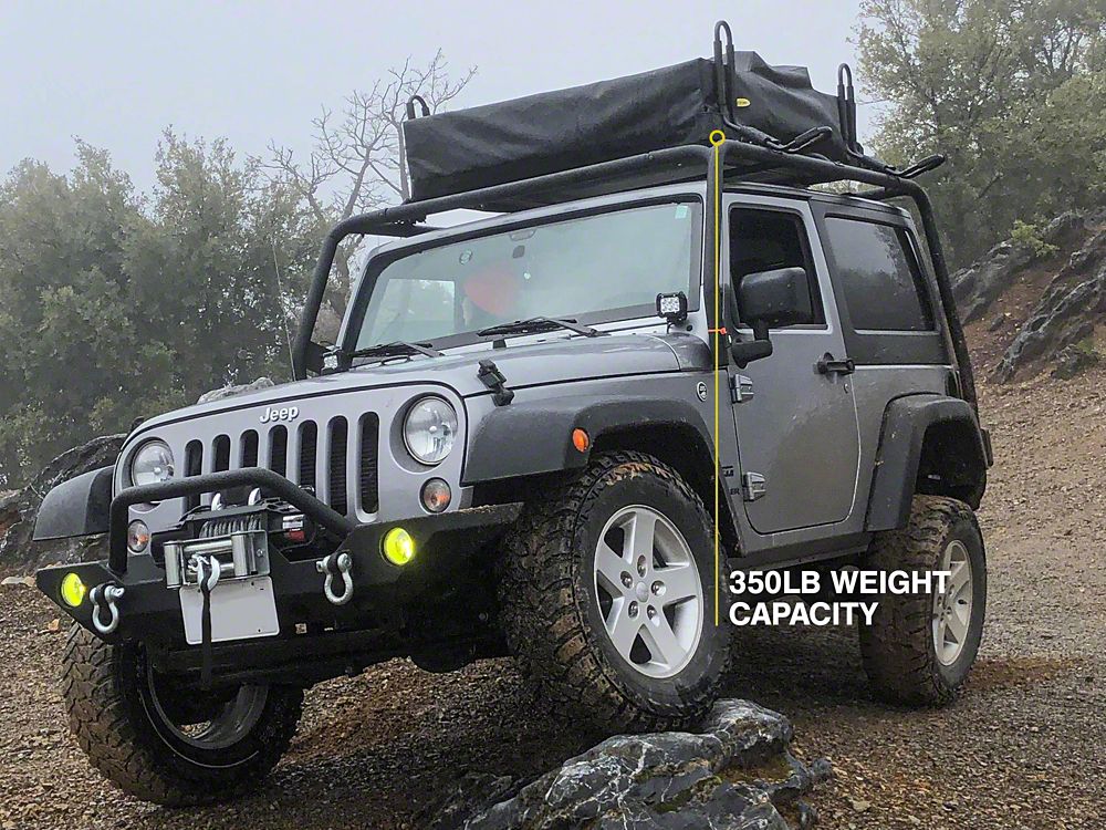 Barricade Roof Rack; Textured Black (07-18 Jeep Wrangler JK 2-Door) –  Barricade Offroad