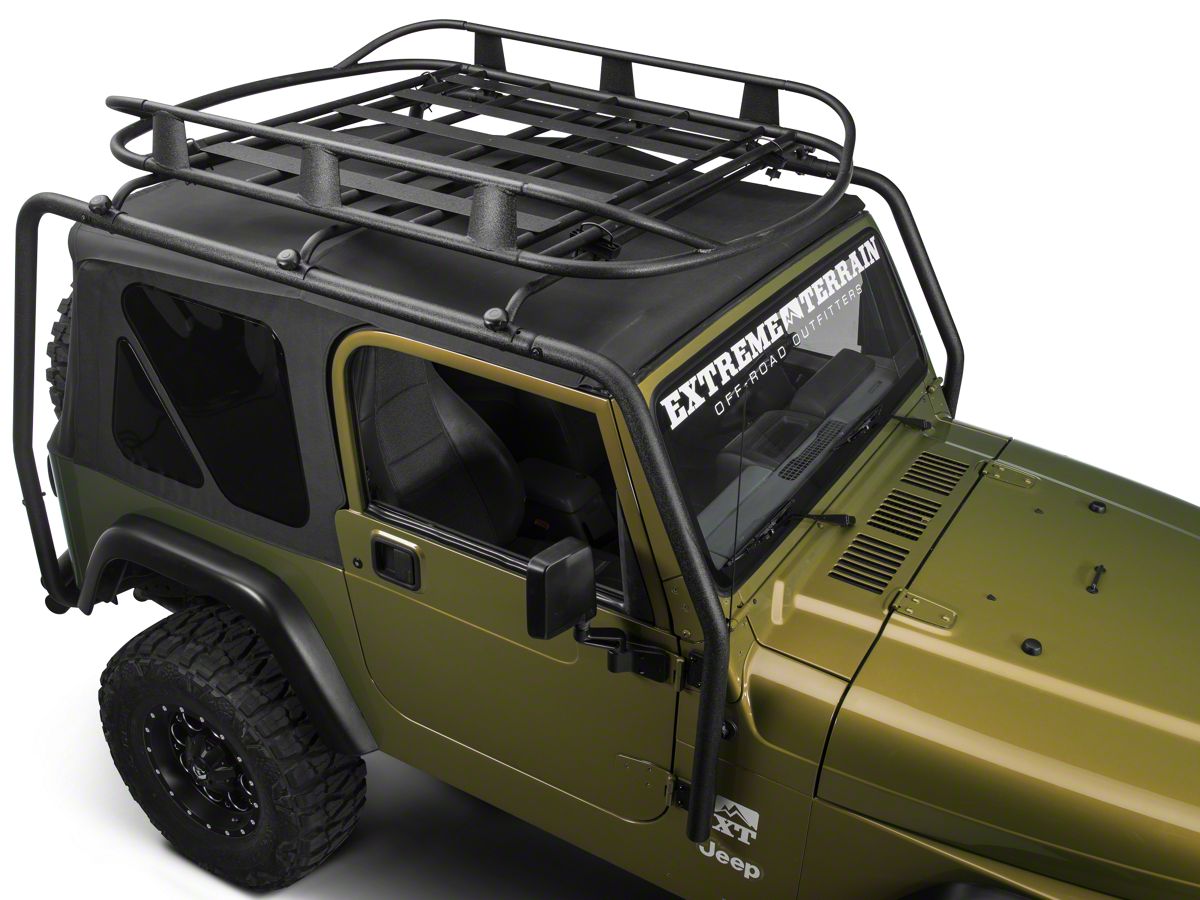 Barricade Jeep Wrangler Roof Rack Basket; Textured Black J100175B (87-06 Jeep  Wrangler YJ & TJ) - Free Shipping