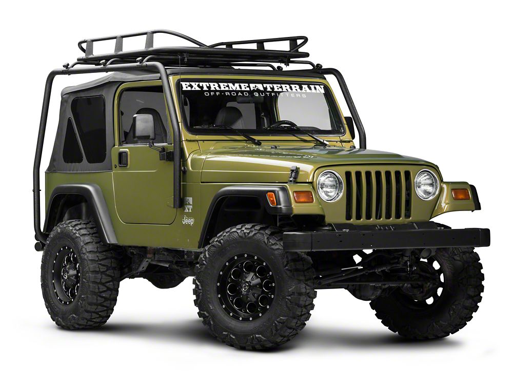 Barricade Roof Rack Basket Textured Black 87 06 Jeep Wrangler YJ