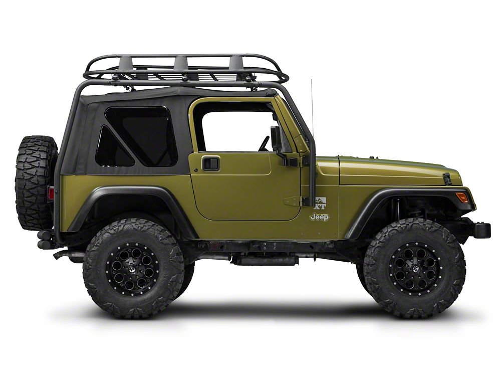 Barricade Roof Rack Basket Textured Black 87 06 Jeep Wrangler YJ TJ Barricade