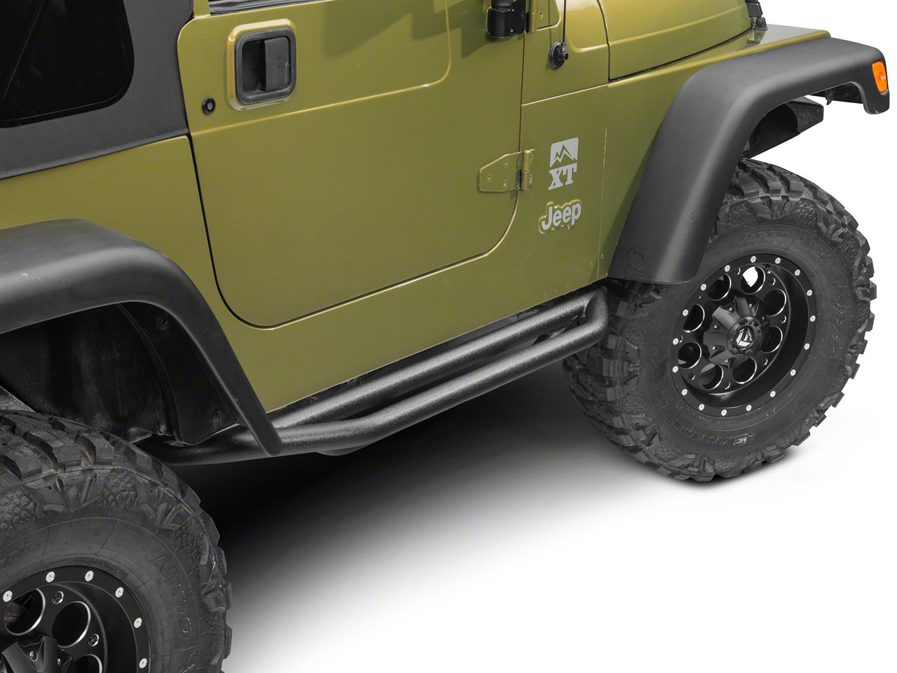 RedRock Jeep Wrangler Side Armor; Textured Black J100183 (8706 Jeep