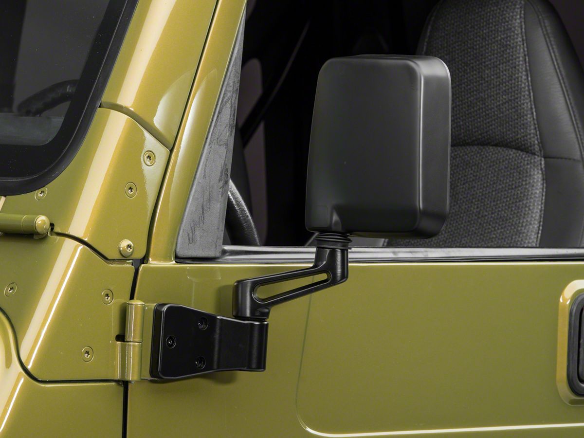 ZENITHIKE Textured Driver Side and Passenger Side Mirrors Fit for 1997-2017 Jeep Wrangler JKU JK CJ YJ TJ Manual Adjustment Shake-Proof 