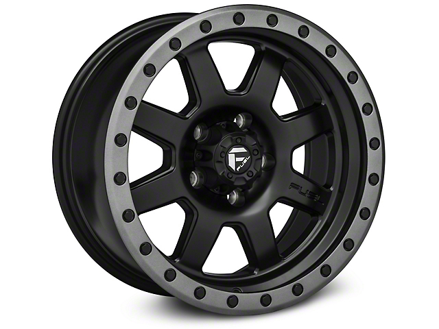 Fuel Wheels Trophy Matte Black with Anthracite Ring Wheel; 17x8.5 (87-95 Jeep Wrangler YJ)