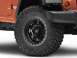 Fuel Wheels Trophy Matte Black with Anthracite Ring Wheel; 17x8.5 (07-18 Jeep Wrangler JK)