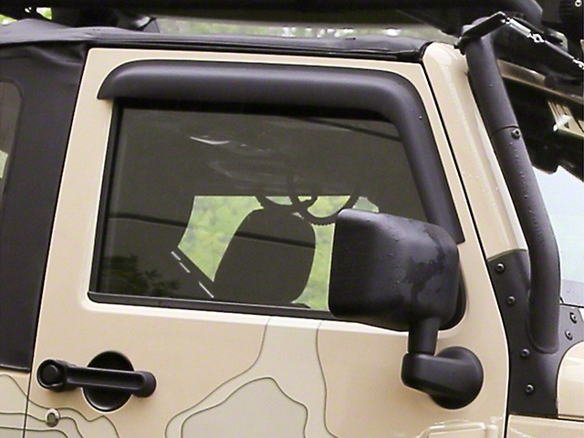 Rugged Ridge Window Visors; Matte Black (07-18 Jeep Wrangler JK 2-Door)