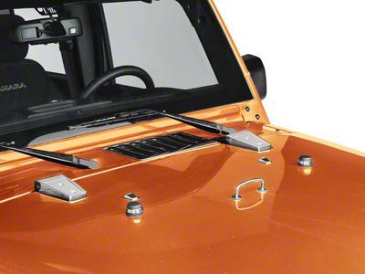 Rugged Ridge Hood Dressup Kit; Stainless Steel (13-18 Jeep Wrangler JK)