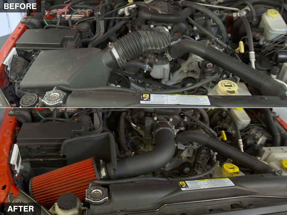 RedRock Cold Air Intake; Black Wrinkle (0711 3.8L Jeep Wrangler JK