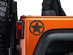 SEC10 Small On The Move Stars; Matte Black; Pair (66-24 Jeep CJ5, CJ7, Wrangler YJ, TJ, JK & JL)