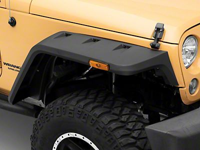 2/4 Doors hikotor Solid Steel Black Textured Fender Flares Competible with 2007-2018 Jeep Wrangler JK & Unlimited Off-Road Front & Rear Flat 4 PCS Set 