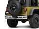 Barricade Double Tubular Rear Bumper with Receiver Hitch; Polished (76-06 Jeep CJ, Wrangler YJ & TJ)