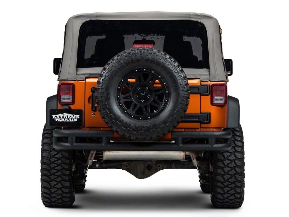 Barricade Rear Tubular Bumper with WrapAround; Textured Black (0718