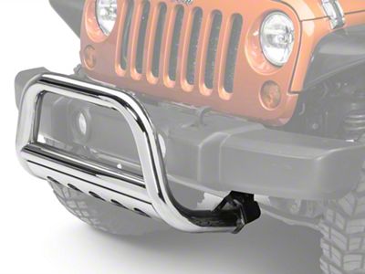 Barricade 3-Inch Bull Bar with Skid Plate; Stainless Steel (10-18 Jeep Wrangler JK)