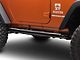 RedRock 3-Inch Round Curved Side Step Bars; Semi-Gloss Black (07-18 Jeep Wrangler JK 2-Door)