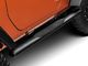 RedRock 4-Inch Oval Straight Side Step Bars; Textured Black (07-18 Jeep Wrangler JK 2-Door)
