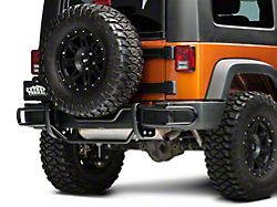 RedRock 4x4 Rear Double Tube Bumper Guard; Gloss Black (07-18 Jeep Wrangler JK)