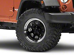 Mammoth 8 Aluminum Black Wheel; 17x9 (07-18 Jeep Wrangler JK)