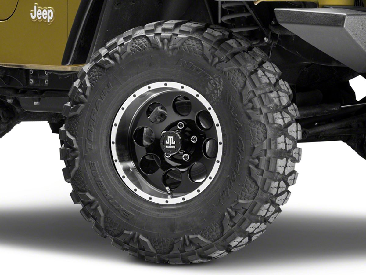 Mammoth Jeep Wrangler 8 Beadlock Style Black Wheel - 15x8 J100606 (97-06 Jeep  Wrangler TJ)