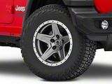 Mammoth Boulder Simulated Beadlock Style Charcoal Wheel; 17x9; -6mm Offset (18-26 Jeep Wrangler JL)