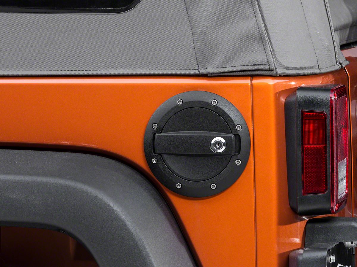 2007-2017 For Jeep Wrangler Car modified black Wrangler fuel cap fuel filler stamped 