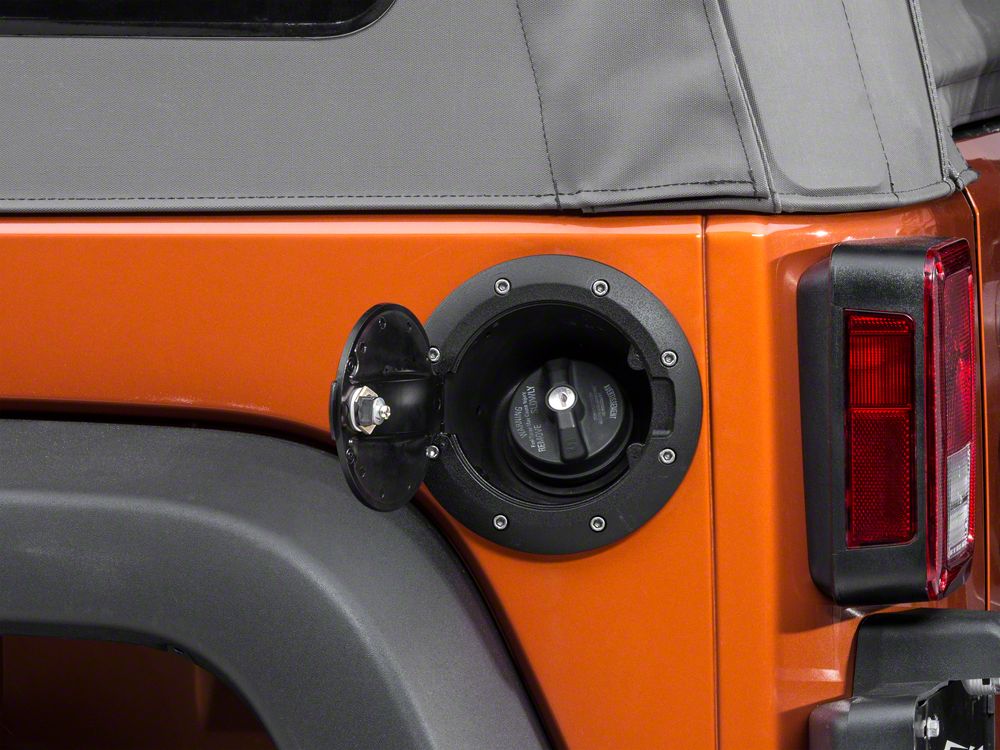 Barricade Locking Fuel Door; Textured Black (07-18 Jeep Wrangler JK) –  Barricade Offroad