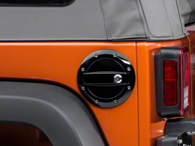 Barricade Locking Fuel Door; Gloss Black (07-18 Jeep Wrangler JK)