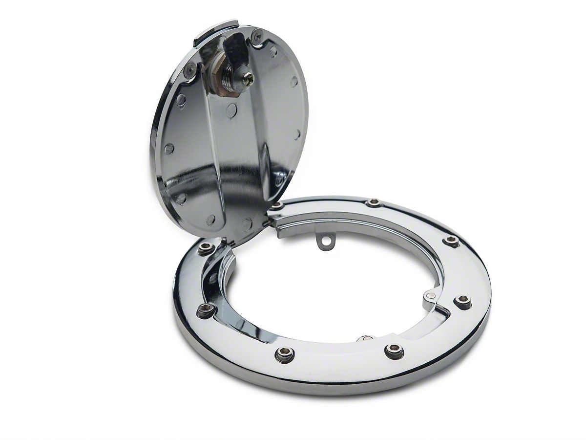 Barricade Jeep Wrangler Locking Fuel Door Chrome Plated J100727