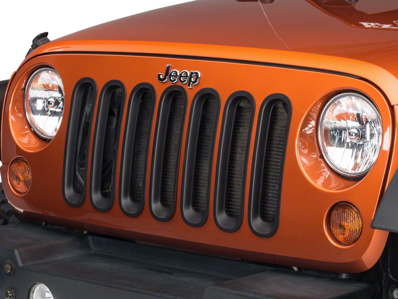 RedRock Jeep Wrangler Grille Inserts; Matte Black J100729 (0718 Jeep