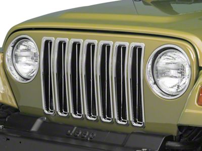 RedRock Grille Inserts; Chrome (97-06 Jeep Wrangler TJ)